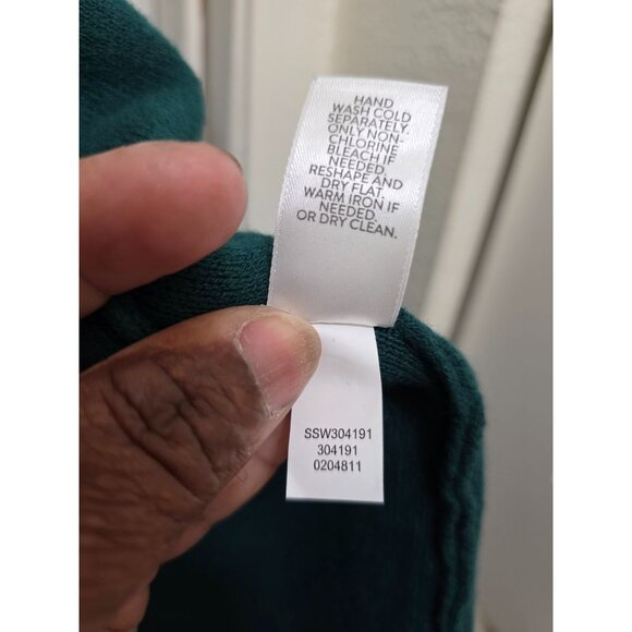 J.Jill Womens Open Front Teal Cardigan Sweater 2X Cotton Blend Ribbed Knit Long - Picture 8 of 8